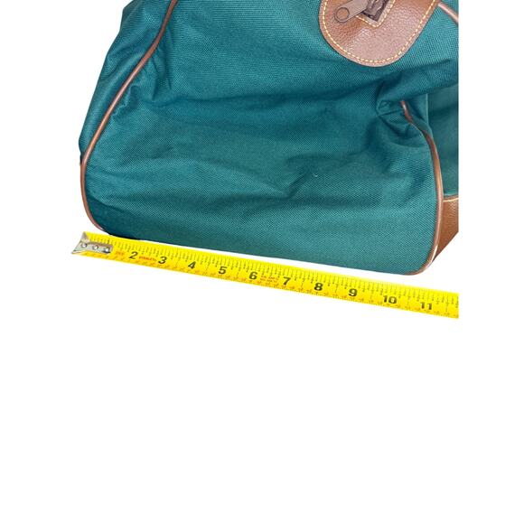Vintage 90s Hunter Green Brown Leather Ralph Lauren Polo Travel Duffle Bag - Picture 13 of 15